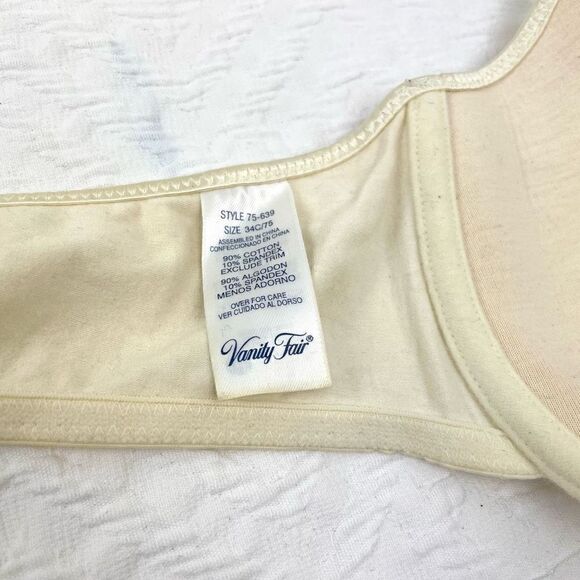 BUY 1 GET 1 FREE vanity fair 34c cotton front close bra lightly lined cake batte - Picture 7 of 9